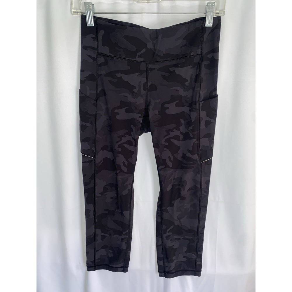 Lululemon‎ Women's Speed Up Crop Tight Legging *21" Camo Black Grey 6